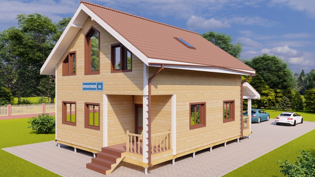 Дом каркасный К-1 - фото 3 Фото 3. Дом каркасный по проекту К-1