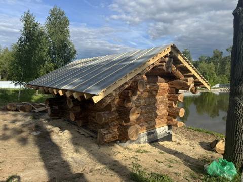 Баня из дикого сруба диаметром 440-460мм в Тульской области
